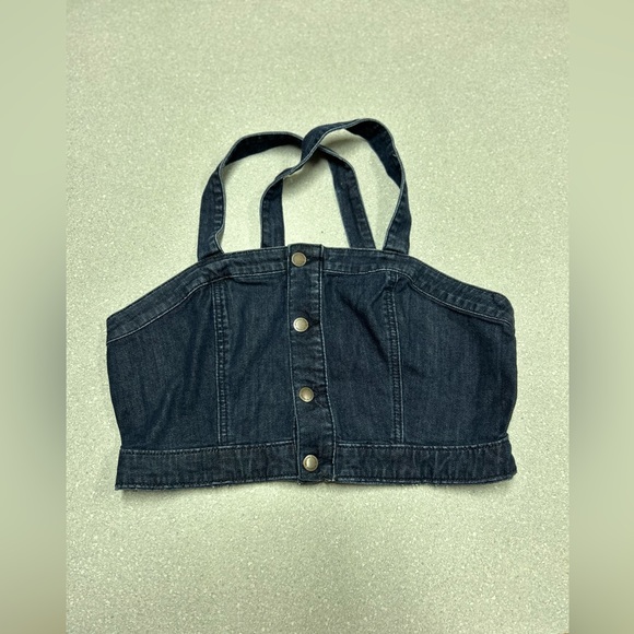 Universal thread women’s denim crop top - Picture 1 of 6